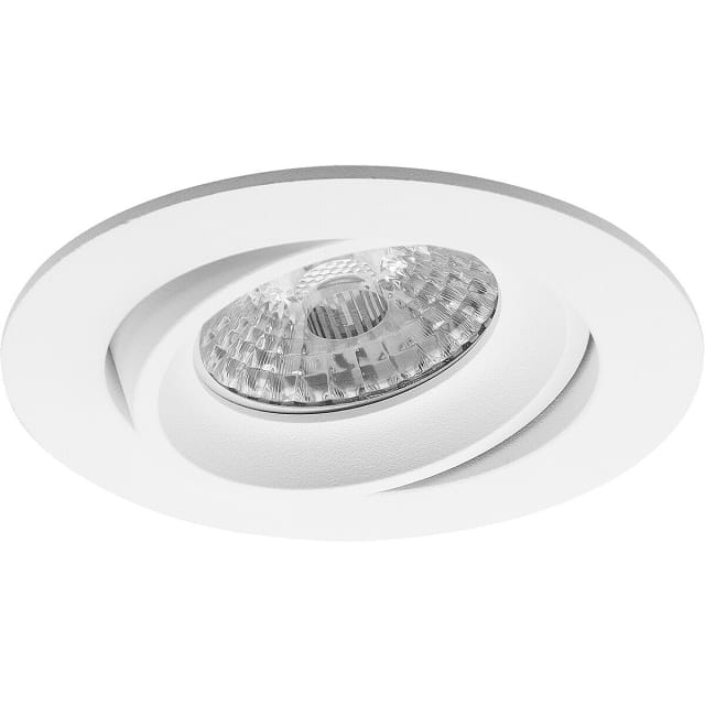 Kantelbare mat witte LED inbouwspot 6W GU10 warm wit licht 3000K compacte ronde vorm Kantelbare mat witte LED inbouwspot 6W GU10 warm wit licht 3000K compacte ronde vorm