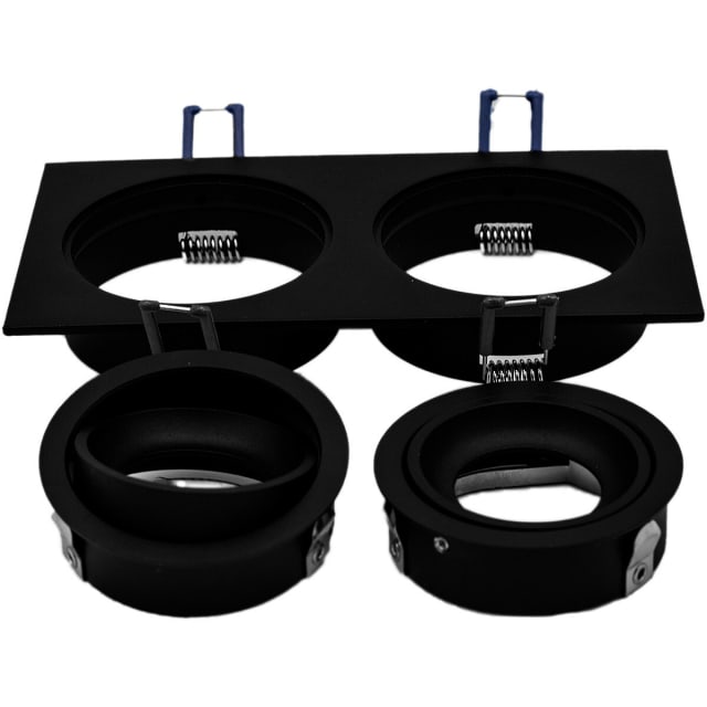 HLW LED LED Spot Set 6W - Dimbare Kantelbare Inbouwspot Mat Zwart - Natuurlijk Wit