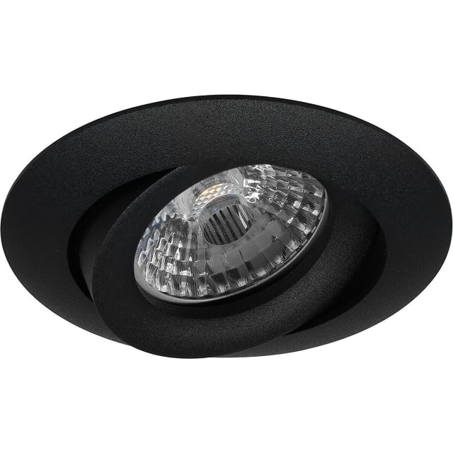 Zwarte kantelbare LED inbouwspot 6W 390 lm 4200K met GU10 fitting compacte ronde vorm Zwarte kantelbare LED inbouwspot 6W 390 lm 4200K met GU10 fitting compacte ronde vorm