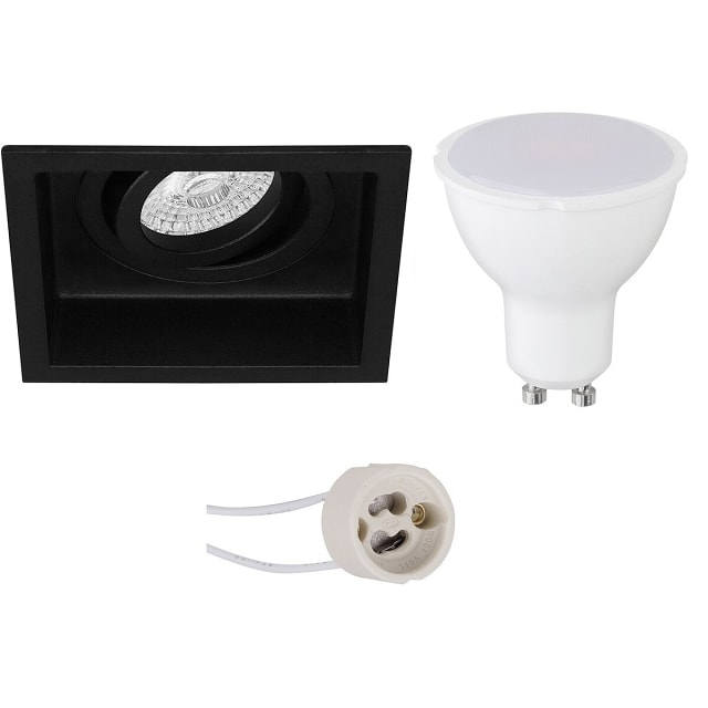 LED inbouwspot vierkant kantelbaar 6W GU10 3000K Lichtbronnen