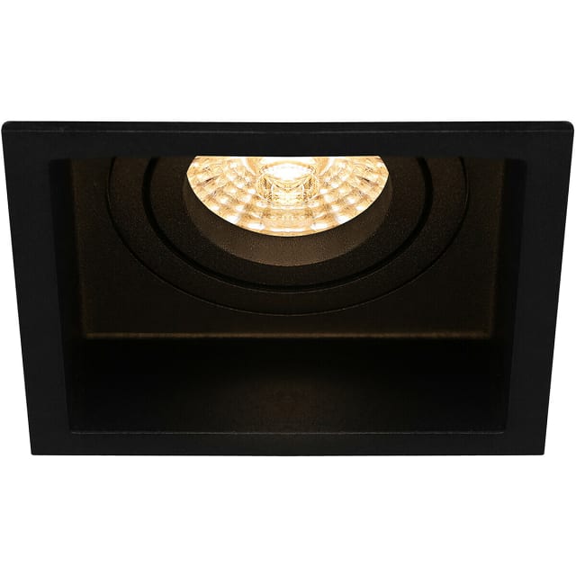 HLW LED LED Spot Set 6W - Kantelbare Vierkante Inbouwspot Mat Zwart of Wit, Warm Wit 3000K