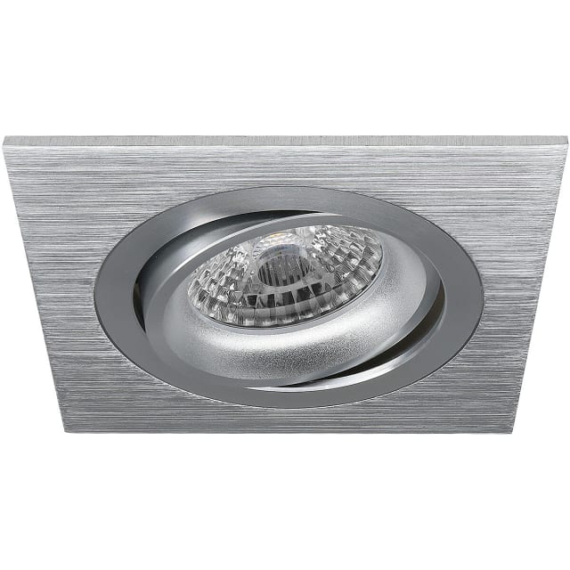 Mat zilveren kantelbare LED inbouwspot 4W 4200K met GU10 fitting en 320 lumen lichtopbrengst