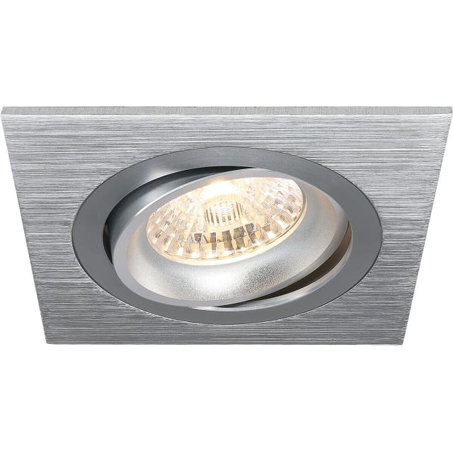 HLW LED LED Spot Set 4W - Kantelbare Vierkante Inbouwspot Mat Zilver, Natuurlijk Wit 4200K