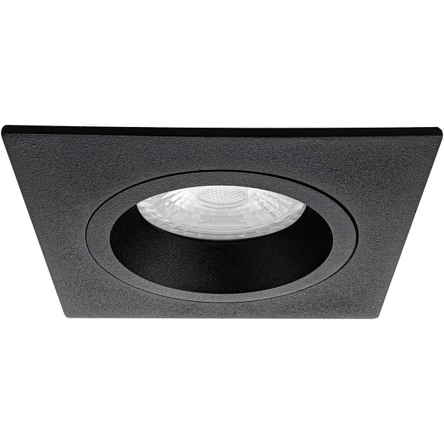 Mat zwarte vierkante LED inbouwspot 6W met GU10 fitting en neutraal wit licht 4200K