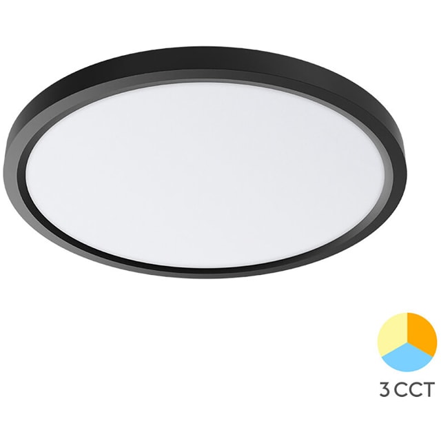 ronde mat zwarte LED plafondlamp 36W met 3960 lumen en koel wit licht 6500K