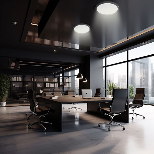 HLW LED LED Plafondlamp - Brinton Jin - 36W 3960lm - 865 Helder/Koud Wit 6500K - Ø400 mm - Opbouw - Rond - Zwart