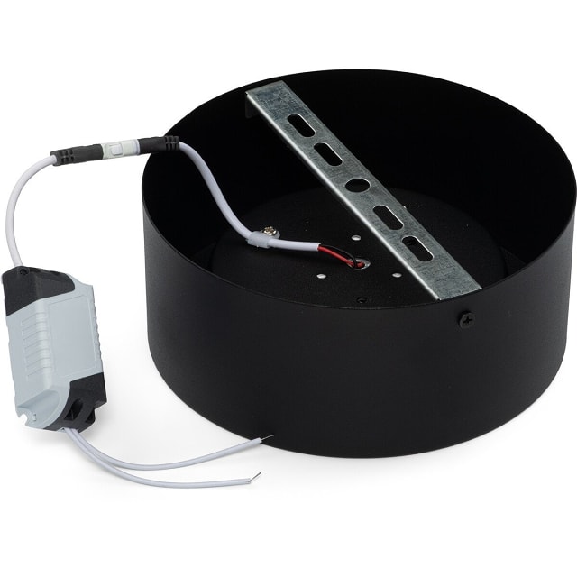 HLW LED LED Downlight - Opbouw Rond Hoog 15W - Natuurlijk Wit 4200K - Mat Zwart Aluminium - Ø180mm