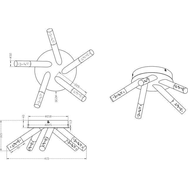 HLW LED LED Plafondlamp - Badkamerlamp - Trion Balo - 15W - Warm Wit 3000K - 5-lichts - Rond - Glans Chroom - Spatwaterdicht IP44 - Aluminium - OSRAM LEDs