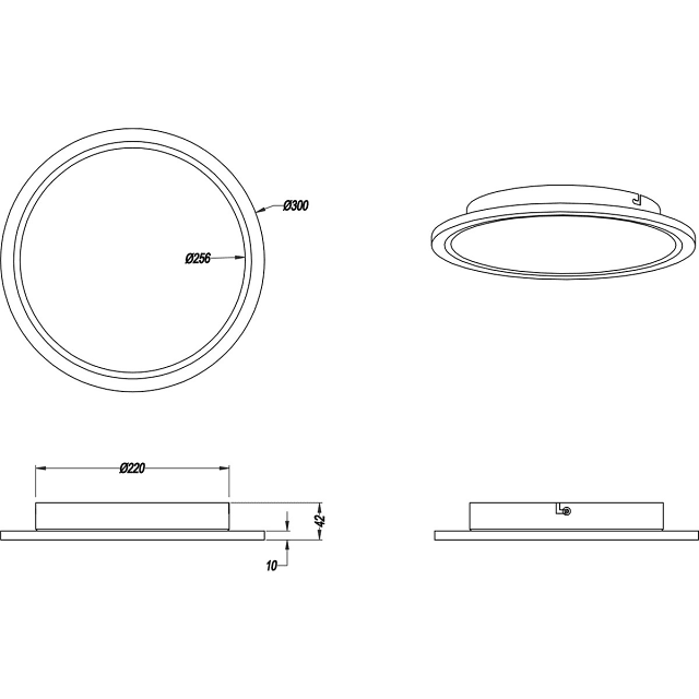 HLW LED LED Plafondlamp - Plafondverlichting - Trion Povino - 15W - Warm Wit 3000K - Dimbaar - Rond - Mat Zwart - Aluminium