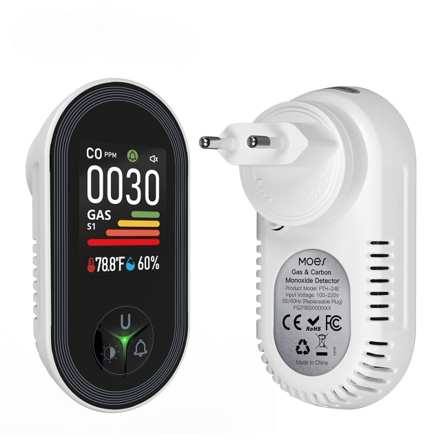 Smartlife Domotica 4in1 Luchtkwaliteitmeter Co2 | Luchtvochtigheid | Temperatuur | Gas (geen wifi)