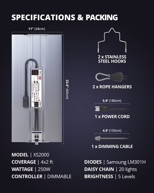 Viparspectra Viparspectra XS2000 LED Kweeklamp Viparspectra Viparspectra XS2000 LED Kweeklamp