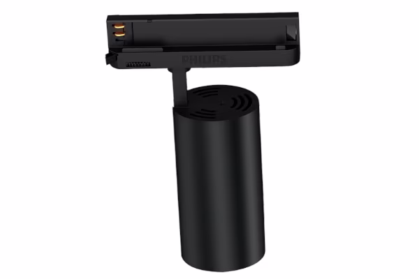 Zwarte Philips LED railspot 30W met warm wit licht van 3000K en 3150 lumen Zwarte Philips LED railspot 30W met warm wit licht van 3000K en 3150 lumen
