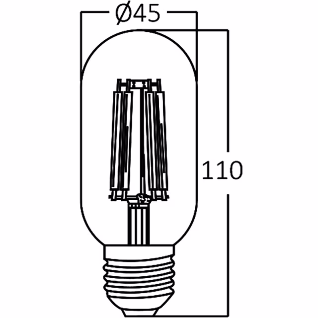 HLW LED Brinton LED Tube Filament E27 4W 2200K Amber T45 | 32W replacement HLW LED Brinton LED Tube Filament E27 4W 2200K Amber T45 | 32W replacement