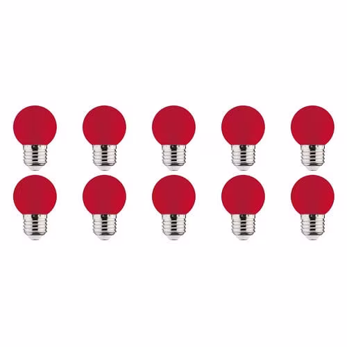 10x LED Lamp E27 Kozolux Romba Rood 1W Lichtbronnen 10x LED Lamp E27 Kozolux Romba Rood 1W Lichtbronnen