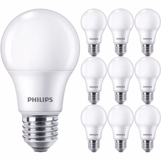PHILIPS CorePro LEDbulb E27 Peer Mat 10 Pack 8W 3000K Lichtbronnen PHILIPS CorePro LEDbulb E27 Peer Mat 10 Pack 8W 3000K Lichtbronnen