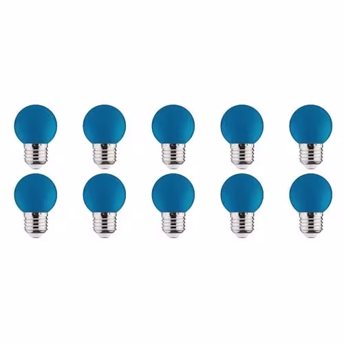 10x LED Lamp E27 Kozolux Romba Blauw 1W Lichtbronnen 10x LED Lamp E27 Kozolux Romba Blauw 1W Lichtbronnen