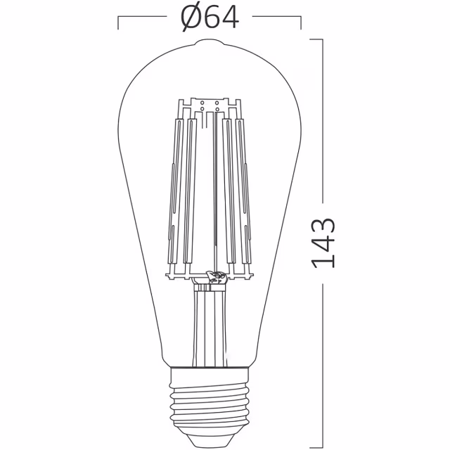 HLW LED LED Lamp E27 Edison Filament Brinton 6W 2200K ST64 HLW LED LED Lamp E27 Edison Filament Brinton 6W 2200K ST64
