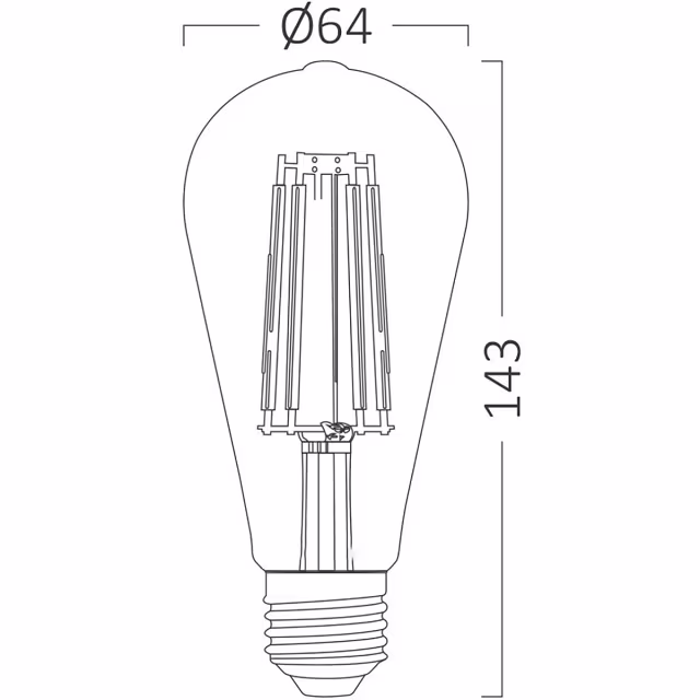 HLW LED 10x LED Lamp E27 Edison Filament Brinton 6W ST64 Dimbaar HLW LED 10x LED Lamp E27 Edison Filament Brinton 6W ST64 Dimbaar