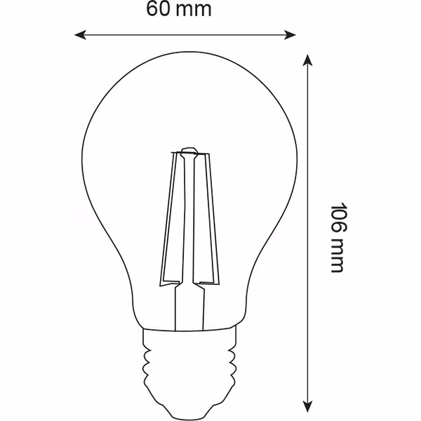HLW LED LED Lamp Filament E27 4W 4200K Natuurlijk Wit HLW LED LED Lamp Filament E27 4W 4200K Natuurlijk Wit