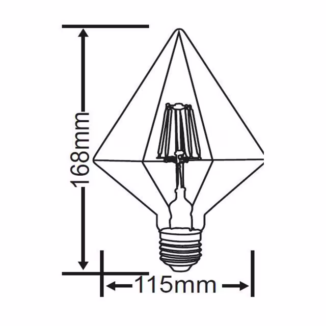 HLW LED LED Lamp Filament Trion Globin E27 6W 3000K Rookkleur