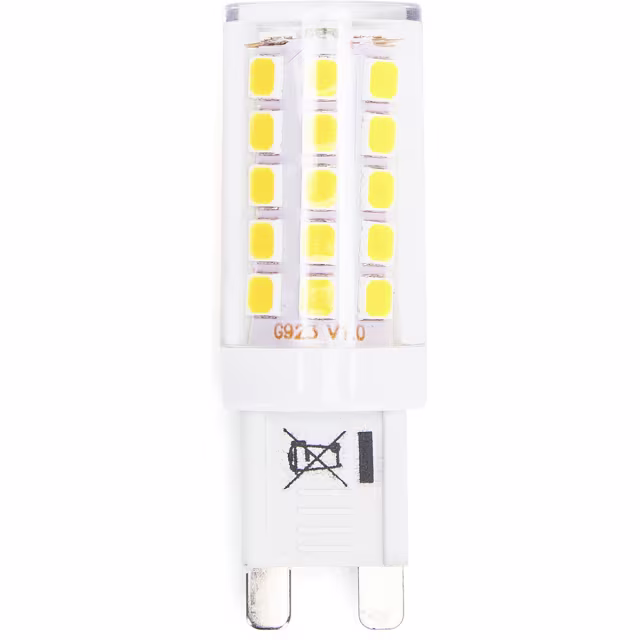 Tien warm witte G9 LED lampen van 3W met 350 lumen en 3000K kleurtemperatuur in verpakking Tien warm witte G9 LED lampen van 3W met 350 lumen en 3000K kleurtemperatuur in verpakking