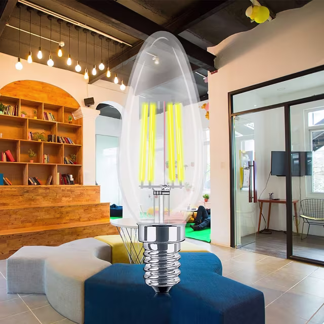 HLW LED Voordeelpak 10x Dimbare E14 Kaars Filament LED Lamp - Warm Wit HLW LED Voordeelpak 10x Dimbare E14 Kaars Filament LED Lamp - Warm Wit