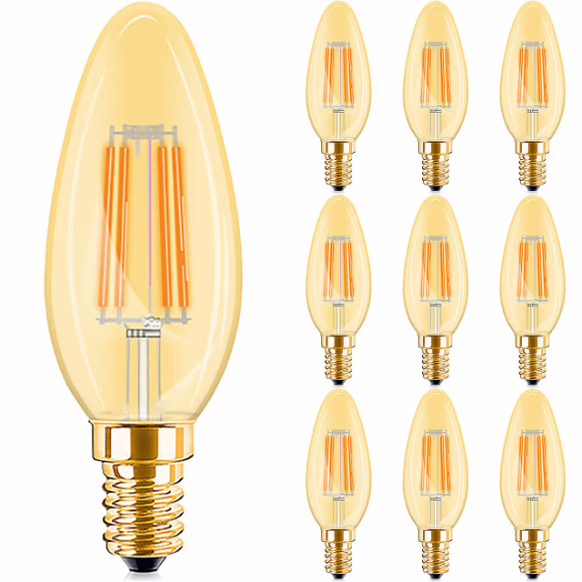 10x E14 LED Lamp Filament Amber - Dimbaar & Zeer Warm Wit Lichtbronnen 10x E14 LED Lamp Filament Amber - Dimbaar & Zeer Warm Wit Lichtbronnen
