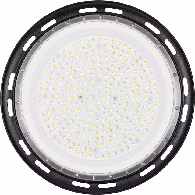 ronde zwarte LED UFO high bay lamp 200W met waterdichte behuizing en koelwit licht 6400K ronde zwarte LED UFO high bay lamp 200W met waterdichte behuizing en koelwit licht 6400K