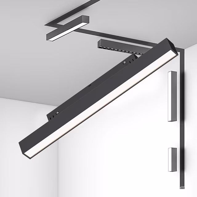 Lineaire 48V magnetische LED railverlichting 10W warm wit 3000K met 950 lumen lichtopbrengst Lineaire 48V magnetische LED railverlichting 10W warm wit 3000K met 950 lumen lichtopbrengst