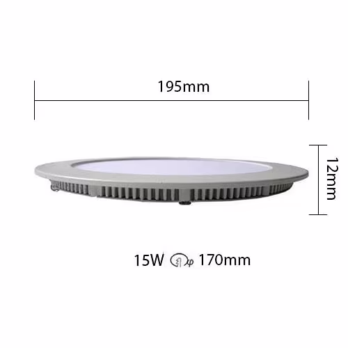 slanke ronde inbouw LED downlight 15W met koel wit licht 6400K en 1500 lumen slanke ronde inbouw LED downlight 15W met koel wit licht 6400K en 1500 lumen