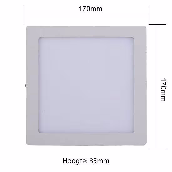 HLW LED Surface-Mounted LED Downlight Square 12W - Bright Cool White 6000K, Matte White Aluminum HLW LED Surface-Mounted LED Downlight Square 12W - Bright Cool White 6000K, Matte White Aluminum