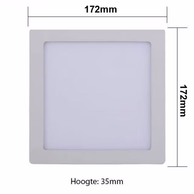 HLW LED LED Downlight Pro - Opbouw Vierkant 12W LED lamp Neutraal Wit 4000K HLW LED LED Downlight Pro - Opbouw Vierkant 12W LED lamp Neutraal Wit 4000K