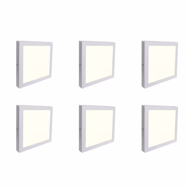 LED Downlight 6 Pack - Opbouw Vierkant 12W Natuurlijk Wit 4200K Binnenverlichting LED Downlight 6 Pack - Opbouw Vierkant 12W Natuurlijk Wit 4200K Binnenverlichting