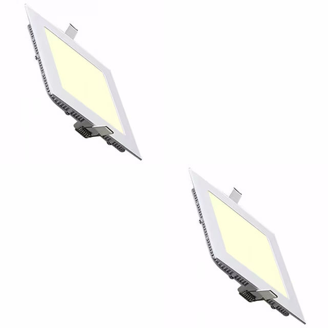 LED Downlight Slim 2 Pack - Inbouw Vierkant 12W Warm Wit 2700K Binnenverlichting LED Downlight Slim 2 Pack - Inbouw Vierkant 12W Warm Wit 2700K Binnenverlichting