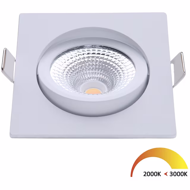 Ronde dimbare inbouw LED spot 5W warm wit 3000K waterdicht met 450 lumen lichtopbrengst Ronde dimbare inbouw LED spot 5W warm wit 3000K waterdicht met 450 lumen lichtopbrengst