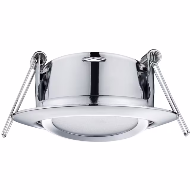 ronde inbouw LED spot 5W warm wit 3000K mat chroom met 370 lumen lichtopbrengst ronde inbouw LED spot 5W warm wit 3000K mat chroom met 370 lumen lichtopbrengst