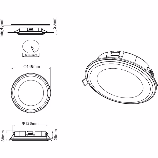 HLW LED Trion Auran Recessed LED Downlight 10W - Warm White 2700K–3000K, Matte Black HLW LED Trion Auran Recessed LED Downlight 10W - Warm White 2700K–3000K, Matte Black