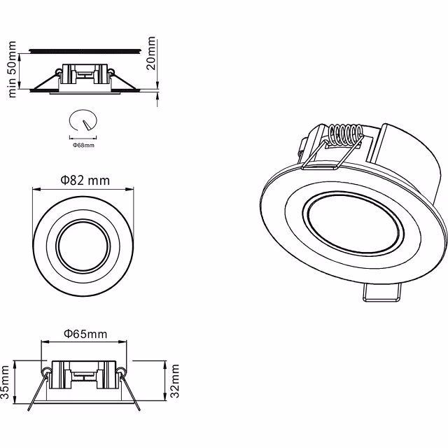HLW LED LED Spot - Inbouw LED Downlight 5W Warm Wit 2700K–3000K Rond Mat Zwart HLW LED LED Spot - Inbouw LED Downlight 5W Warm Wit 2700K–3000K Rond Mat Zwart