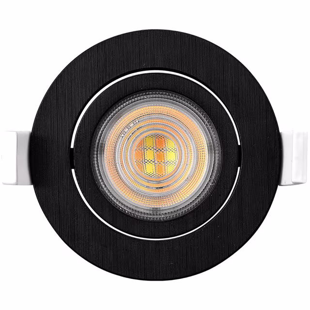 HLW LED Brinton Dimmable LED Spotlight 7W - Recessed LED Downlight Warm White 2700-3000K Black HLW LED Brinton Dimmable LED Spotlight 7W - Recessed LED Downlight Warm White 2700-3000K Black