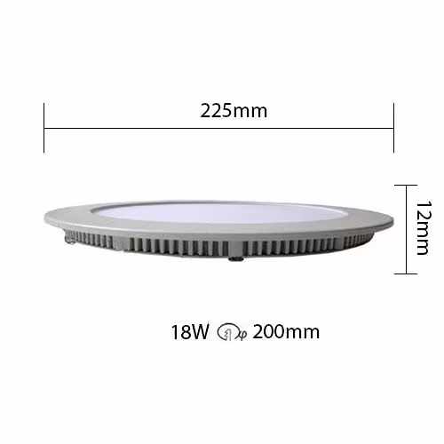 Ronde inbouw LED downlight van 18W met koel wit licht 6400K en diameter 225mm Ronde inbouw LED downlight van 18W met koel wit licht 6400K en diameter 225mm