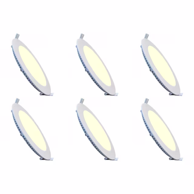 LED Downlight Slim 6 Pack 12W Warm Wit 2700K Inbouw Rond Binnenverlichting LED Downlight Slim 6 Pack 12W Warm Wit 2700K Inbouw Rond Binnenverlichting