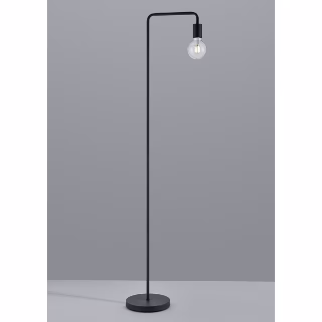 Mat zwarte LED vloerlamp met E27 fitting en 1 lichtpunt, strak en modern ontwerp Mat zwarte LED vloerlamp met E27 fitting en 1 lichtpunt, strak en modern ontwerp
