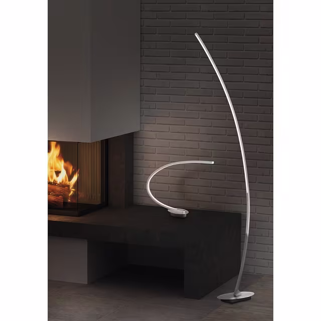 slanke matgrijze LED vloerlamp met warm wit licht van 11W en dimbare functie slanke matgrijze LED vloerlamp met warm wit licht van 11W en dimbare functie