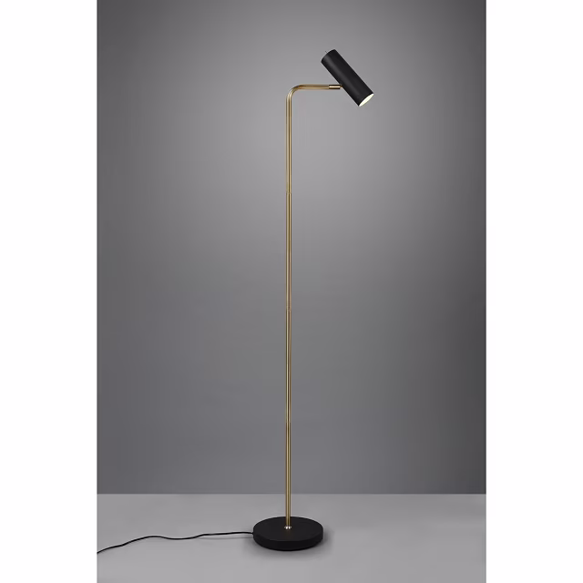 HLW LED LED Vloerlamp Trion Milona - Zwarte & Gouden Vloerlamp met GU10 Fitting HLW LED LED Vloerlamp Trion Milona - Zwarte & Gouden Vloerlamp met GU10 Fitting