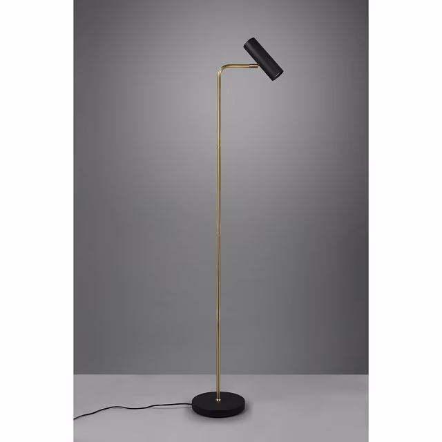 HLW LED LED Vloerlamp Trion Milona - Zwarte & Gouden Vloerlamp met GU10 Fitting HLW LED LED Vloerlamp Trion Milona - Zwarte & Gouden Vloerlamp met GU10 Fitting