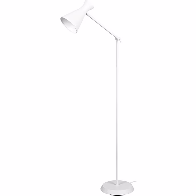 HLW LED LED Vloerlamp Trion Ewomi - Witte Vloerlamp met E27 Fitting en Voetschakelaar