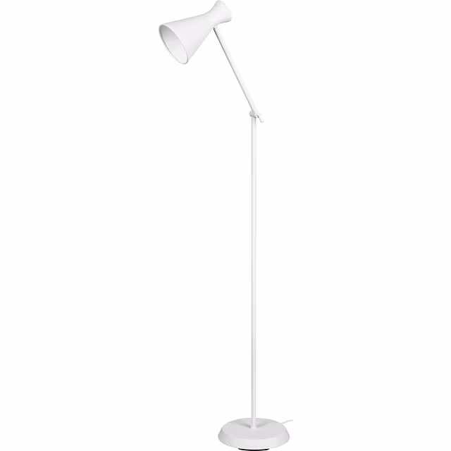 HLW LED LED Vloerlamp Trion Ewomi - Witte Vloerlamp met E27 Fitting en Voetschakelaar