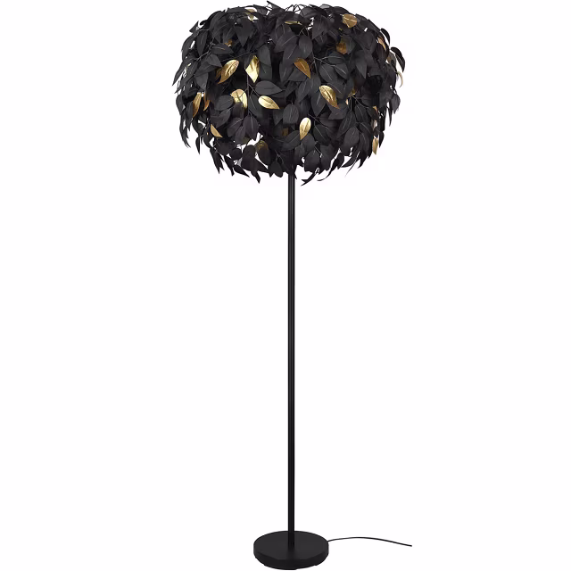 HLW LED LED Floor Lamp Trion Lovy - Stylish Black Floor Lamp with Gold Accents, 3-light HLW LED LED Floor Lamp Trion Lovy - Stylish Black Floor Lamp with Gold Accents, 3-light