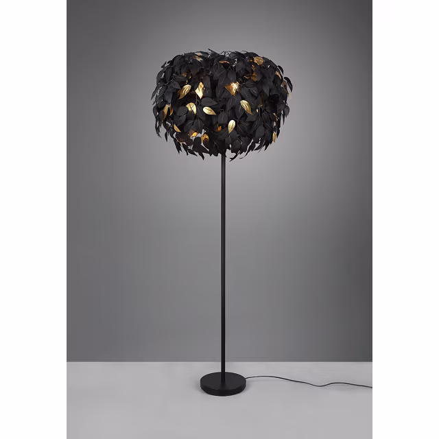 HLW LED LED Floor Lamp Trion Lovy - Stylish Black Floor Lamp with Gold Accents, 3-light HLW LED LED Floor Lamp Trion Lovy - Stylish Black Floor Lamp with Gold Accents, 3-light