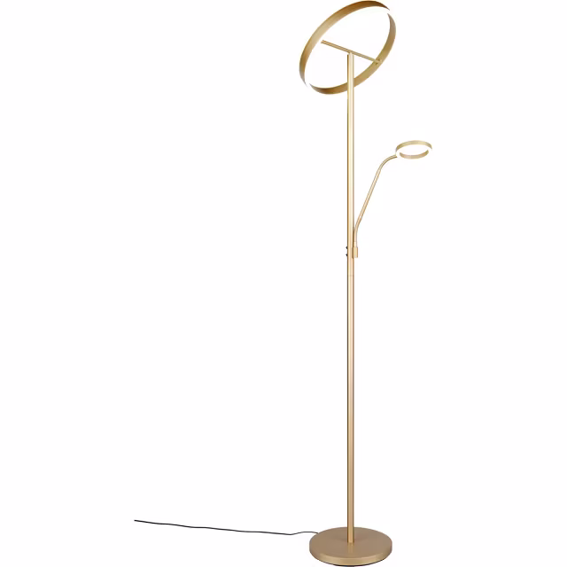 HLW LED Dimbare LED Vloerlamp - Gouden Metalen Vloerlamp met 5W LED en Aanpasbare Kleur HLW LED Dimbare LED Vloerlamp - Gouden Metalen Vloerlamp met 5W LED en Aanpasbare Kleur